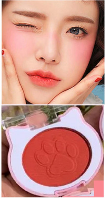AFARAXIA Best Pressed Powder Face Blusher, Highly Pigmented & Long Lasting(Rose red)