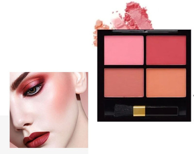 KA-KAIASHA 4 IN 1 MATTE FINISH LONG LASTING BLUSHER PALETTE PACK OF 1(MULTICOLOR)
