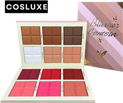 Cosluxe 6 Colors Blusher 6 Contour Palette, Daroge Blush and Contour kit 72g(Luxurious, Super Matte, Easy To Use On The Go, Blends Effortlessly)