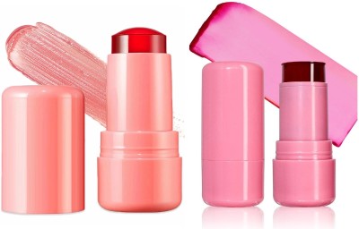 Neycare milk jelly stick blusher eye shado lip stain perfect 3 in 1 use pack of 2(orange, pink)