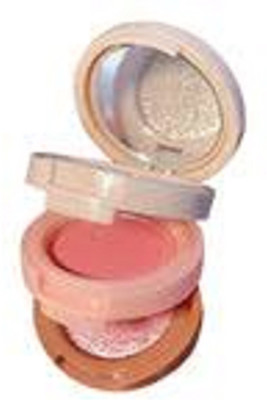 Lui Pui 3 in 1 trending best blusher & highlighter makeup(MULTICOLOR)