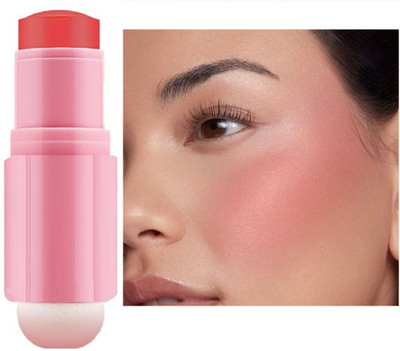 Jiwoo Best Creamy blush stick with sponch blender(Dusky red)