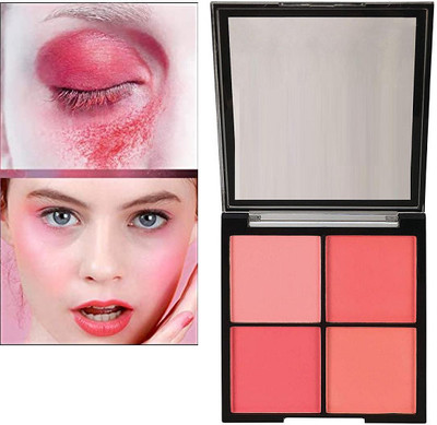 KAIASHA 4 IN 1 MATTE FINISH LONG LASTING BLUSHER PALETTE PACK OF 1(MULTICOLOR)