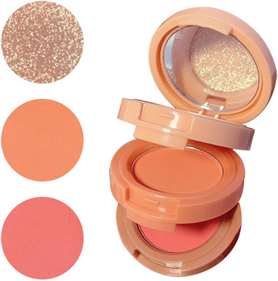 SILDUST Perfect 3IN1 mini face blush and highlighter palette(MULTICOLOR)