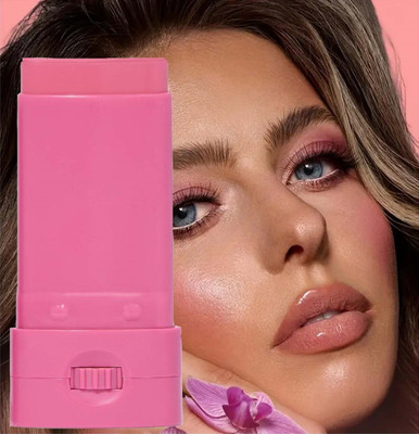manasona Cream Blush Stick, Unique Rolling Design, Multi-use for Lip and Cheek Tint(Light Pink)