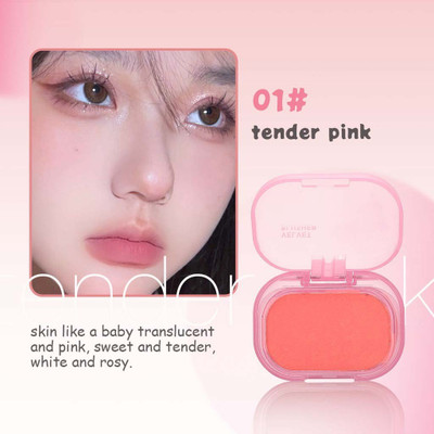 manasona New Lightweight Velvet Touch Blusher with effortlessly and Long Stay(Light pink)