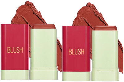 Emijun Cream Blush Stick, Unique Roating Design Multi-Use Blush Stick(brown)