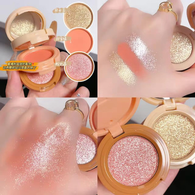 Lui Pui new blusher 3 in 1 amazing shimmer and powder form long lasting pack of 1(multicolor)