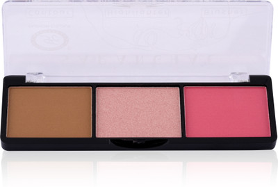 FASHION COLOUR Saranghae 3-in-1 Highlighter, Contour & Blush Palette for Smooth Flawless Finish(Shade 03)