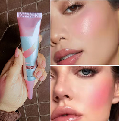HUZURLU Color Changing Blush for Cheek & Eye, Lip PH Magical Temperature Change Blusher Lip Stain(25 g)