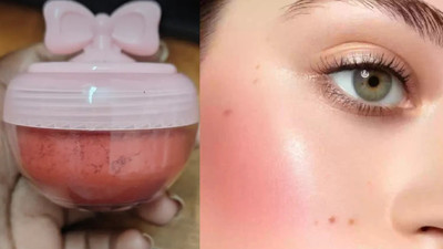 AFARAXIA Loose Powder Blush Air Cushion Blush Natural Blusher(coral pink)