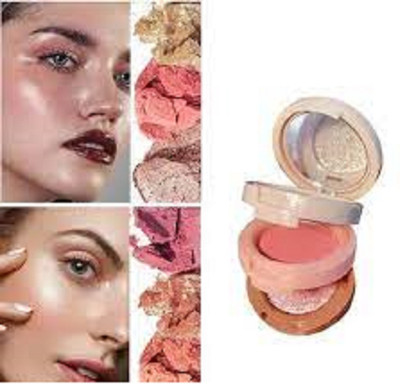 Lui Pui blusher & highlighter makeup 3 in 1 face(multicolor)