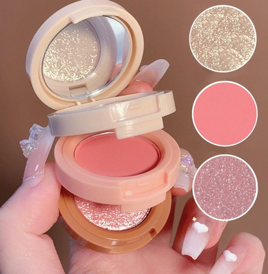 Emijun Eyes & Cheeks Makeup Baked Blusher Highlighter(Multicolor)