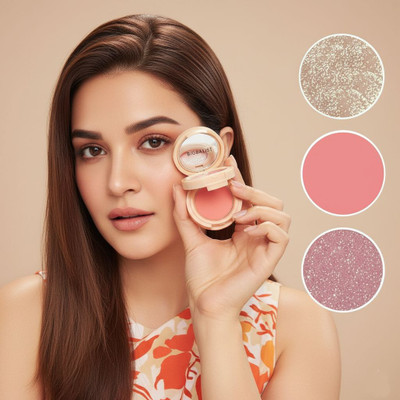 BIGBALIST 3-in-1 Lip & Tint Baked Blusher |Natural Glow, Long-Lasting, Waterproof(Multicolor)