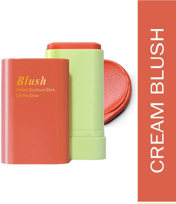 tanvi27 3 in 1 Blushers for Cheeks Make Up, Waterproof Lightweight Blush Stick(Peachy Orange)