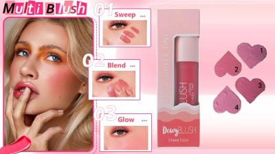 Sheny best Long-Wearing Liquid Blush Cheeks Best Waterproof (PINK) , ( 4.5 GM)(pink)