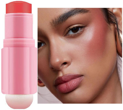 HUZURLU Cream Blush Stick For Cheeks, Lips and Eyes | Lightweight & Waterproof(brick red)