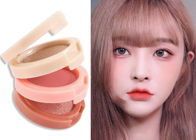 BLUEMERMAID BEST 3 IN 1 BLUSHER AND HIGHLIGHTER MINI PALETTE WITH PROFESSIONAL LOOK(MULTI COLOR)