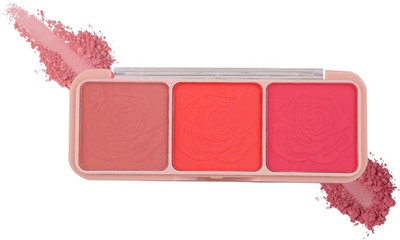 MR.THINDZ New_3 In 1 Blusher Makeup Kit Palette Shade 03(Pink)