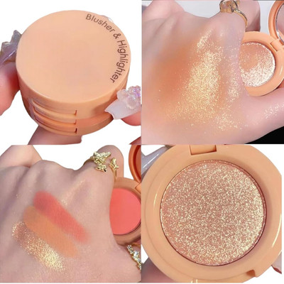 HUZURLU 3-In-1 Face Palette Highlight, Blush, Eyeshadow 4.8 g(MULTICOLOR)