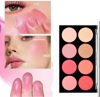 BLUST&FAMME Blusher highlighter combo palette face makeup palette pack of 1(multi)