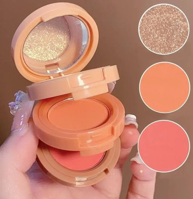 Emijun 3 in 1 Blusher Highlighter Eyeshadow Palette Kit Highlighter (Multcolor)(multicolor)