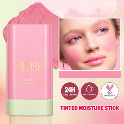 GFSU - GO FOR SOMETHING UNIQUE Lightweight Multi-Stick for Face Eyes & Lip Longlasting 3in1 Multi-Use Blusher(pink)