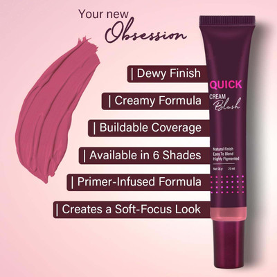 DARVING Liquid Blush Multiple Use Lip and Cheek Soft Cream Blush Long Lasting(MAUVE MADNESS)