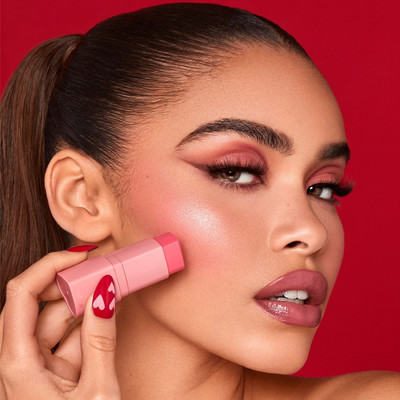 YAWI 3-in-1 Cheek Lip Tinted Moistured Blush Stick(peach)