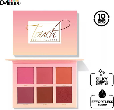 DMELLO Professional Makeup Touch Blusher Palette ,6 Color Touch Cheek Blush(MULTICOLOR)