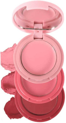LOVE HUDA 3in1 Lip and Tint Blush Baked Blusher Highlighter Lips Eyes Cheek Makeup Palette(Long Lasting Pink Multi Purpose Multicolor)