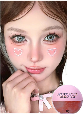 AFARAXIA Blusher Highly Pigmented & Easy to Blend | Lightweight Natural blush(CUTE RED)