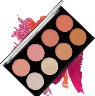 feelhigh 8 color matte and shimmer blusher palette I face blusher(Shade 2 Multicolour)