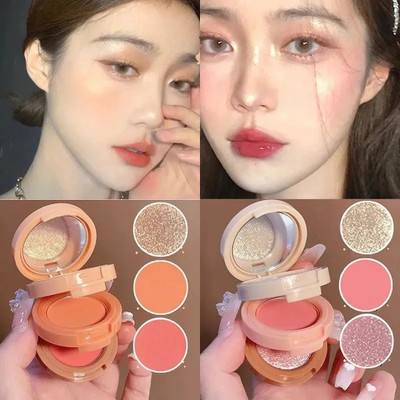 BLUEMERMAID 3 in 1 Blusher Highlighter Eyeshadow Palette Kit Set of 2(MULTICOLOR)