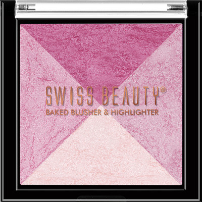 SWISS BEAUTY Mini Baked Shimmer Blusher and Highlighter Palette for Face makeup(Shade-03)