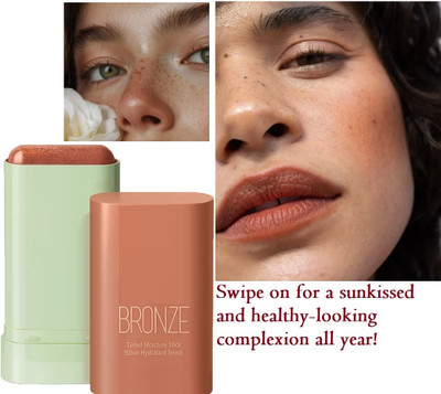 HUZURLU Cream Blush Stick - Multi-Use Makeup Stick for Cheeks and Lips(brown)