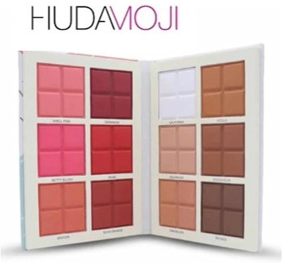 HUDAMOJI 6 Colors Blusher 6 Contour Palette, Daroge Blush and Contour kit 72g(Luxurious, Super Matte, Easy To Use On The Go, Blends Effortlessly)