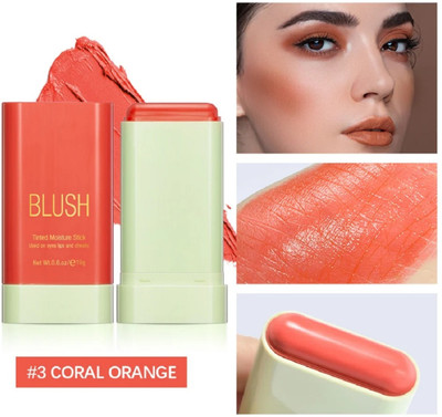 CATERINACHIARA Lightweight and Long Lasting Key Blusher Multi-Use Makeup Blush Stick(ORANGE)
