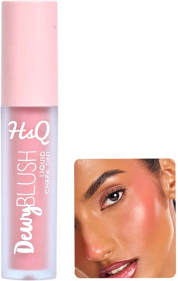 HSQ Dewy Finish Blush – Liquid Cheek Tint with Soft Applicator – Natural Flush Look(Pink)