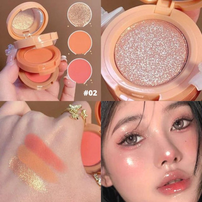 BLUEMERMAID 3-in-1Matte Blush Highlighter & Eyeshadow Palette(MULTICOLOR)
