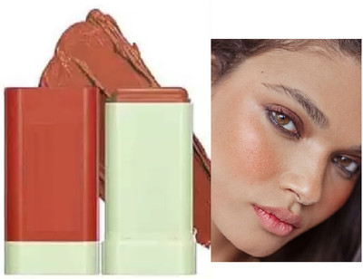 HUZURLU Moisturizer Stick Multi-Use Long Lasting Cream Blusher(brown)