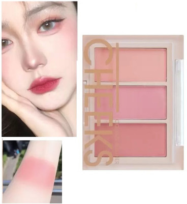 LILLYAMOR Multicolor 3in1 Color Blush Palette Cheek Blusher Shade(MULTICOLOR)