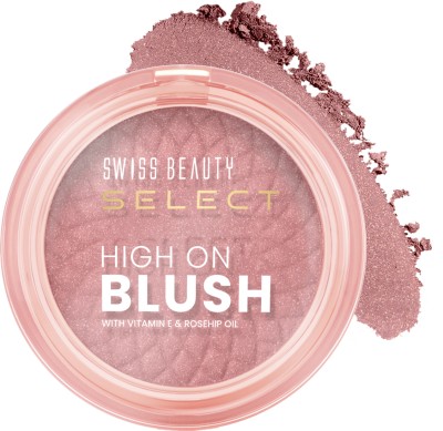 SWISS BEAUTY Select High on Blush with Natural Matte Finish|Enriched with Vit-E & Rose oil(Soft Pink)