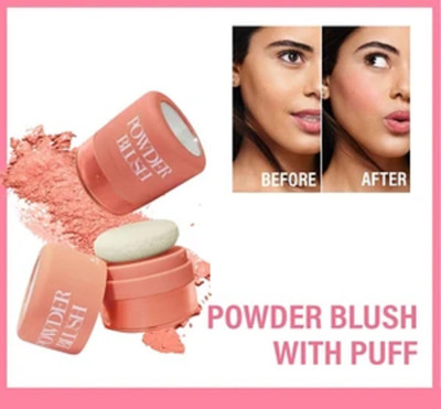 GABBU Puff Blush - Buildable & Blendable With Puff Applicator & Mirror.*(peach)