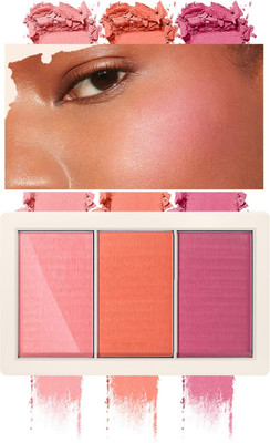 Amaryllis HD Palette 3 in 1 Makeup Powder Set Compact Powder Blush(Multicolour)