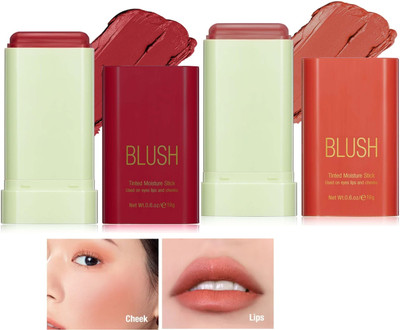 tanvi27 3-in-1 Blush Stick with Soft Cream(PEACH, COREAL RED)