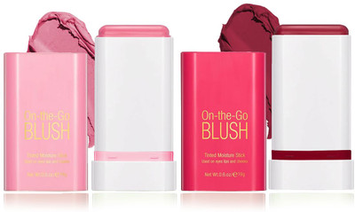 GlowMii On the Glow Tinted Moisture Stick ,Hydrating Blush Balm, Natural Dewy Finish(FLUER-RUBY)
