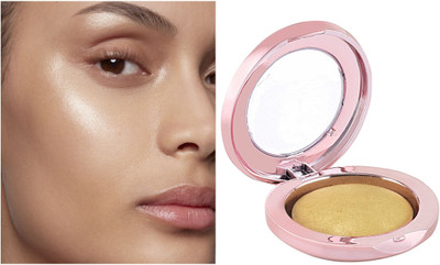 DARVING Smooth Shiny 2 in 1 highlighter and blusher palette gold(golden)