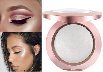 Arcanuy Mini Baked Shimmer Blusher and Highlighter Palette Highlighter(white)