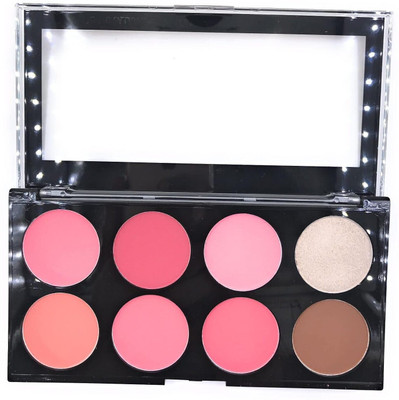 DEQNAIL Professional 8 Colors Blush Palette, Face Contour and Highlight Blush Palette 03(MULTICOLORS 03)